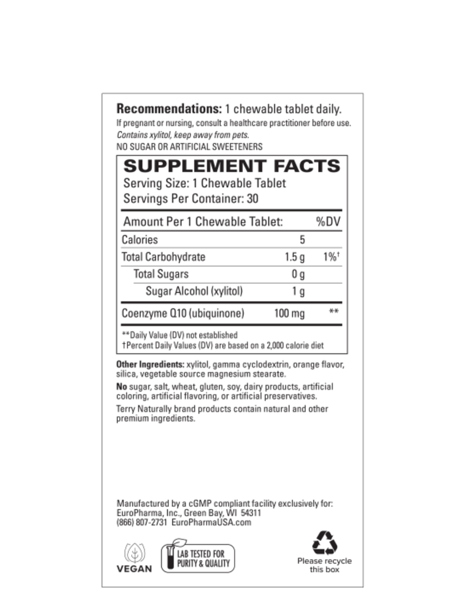 Terry Naturally CoQ10 - chewable