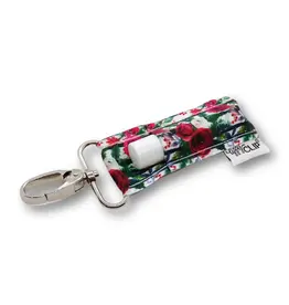 Lippyclip Crimson Stripe Floral  Lip Balm Holder