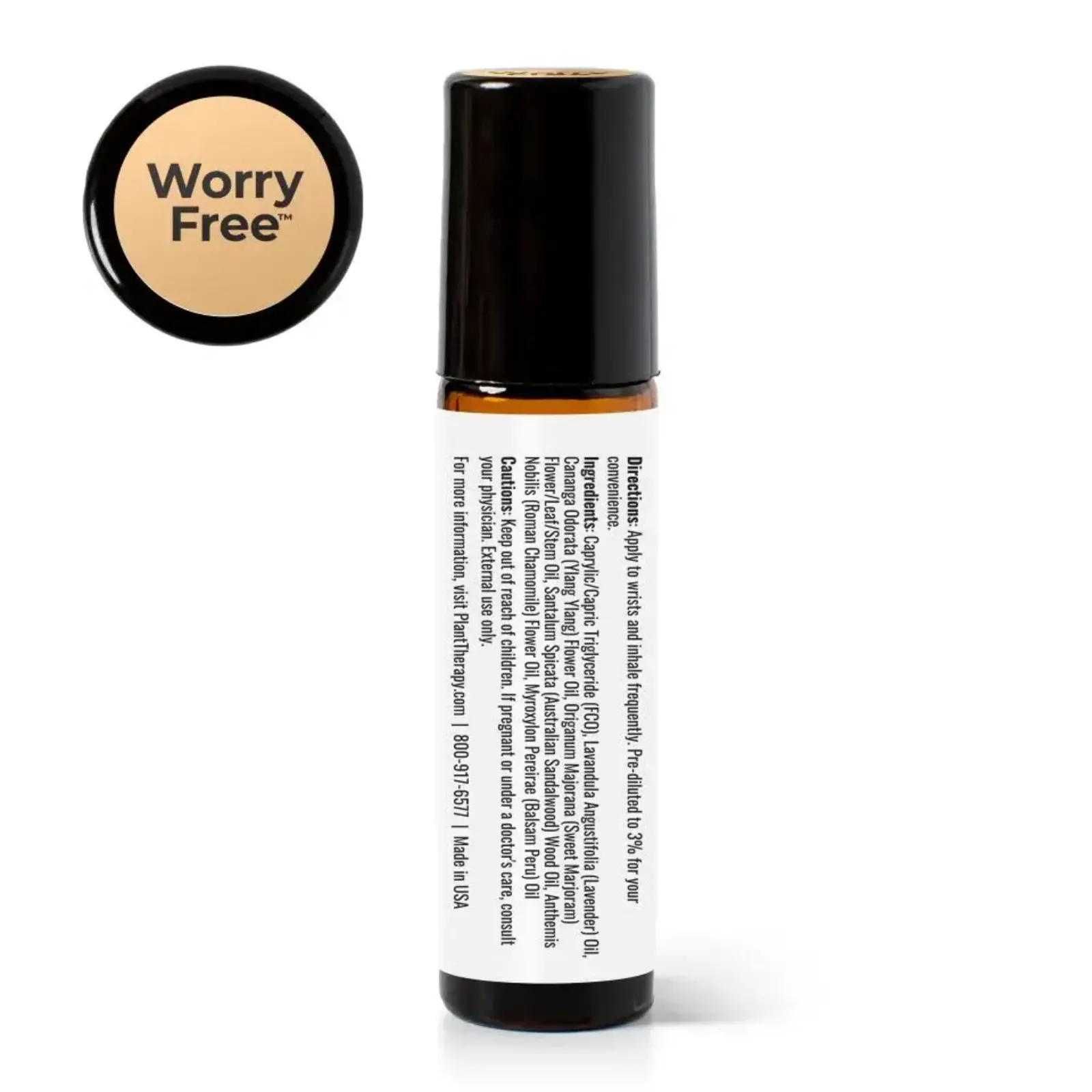 Plant Therapy Worry Free Synergy Pre-Diluted Essential Oil Roll-On 10 mL