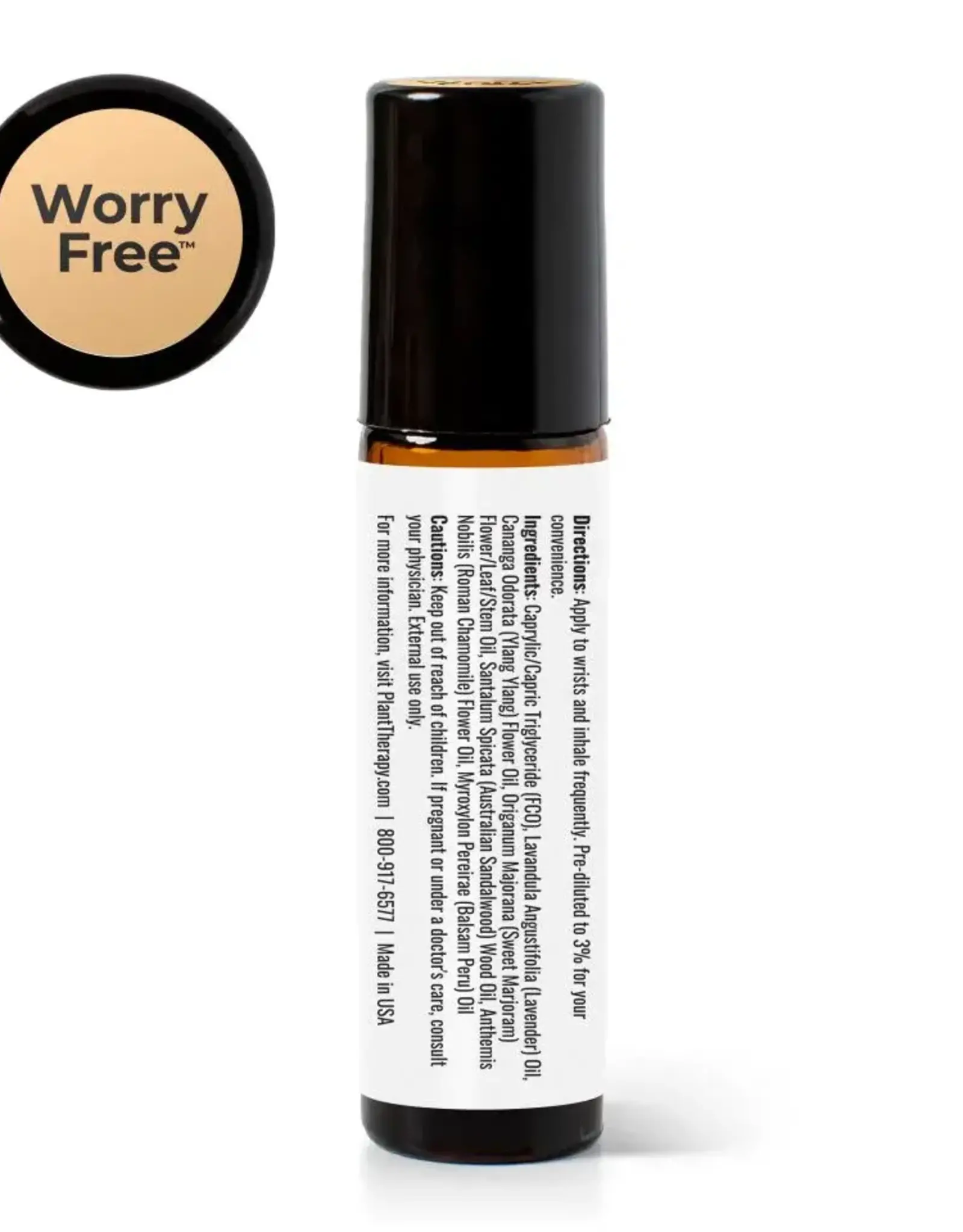 Plant Therapy Worry Free Essential Oil Pre-Diluted Blend Roll  - 10ml