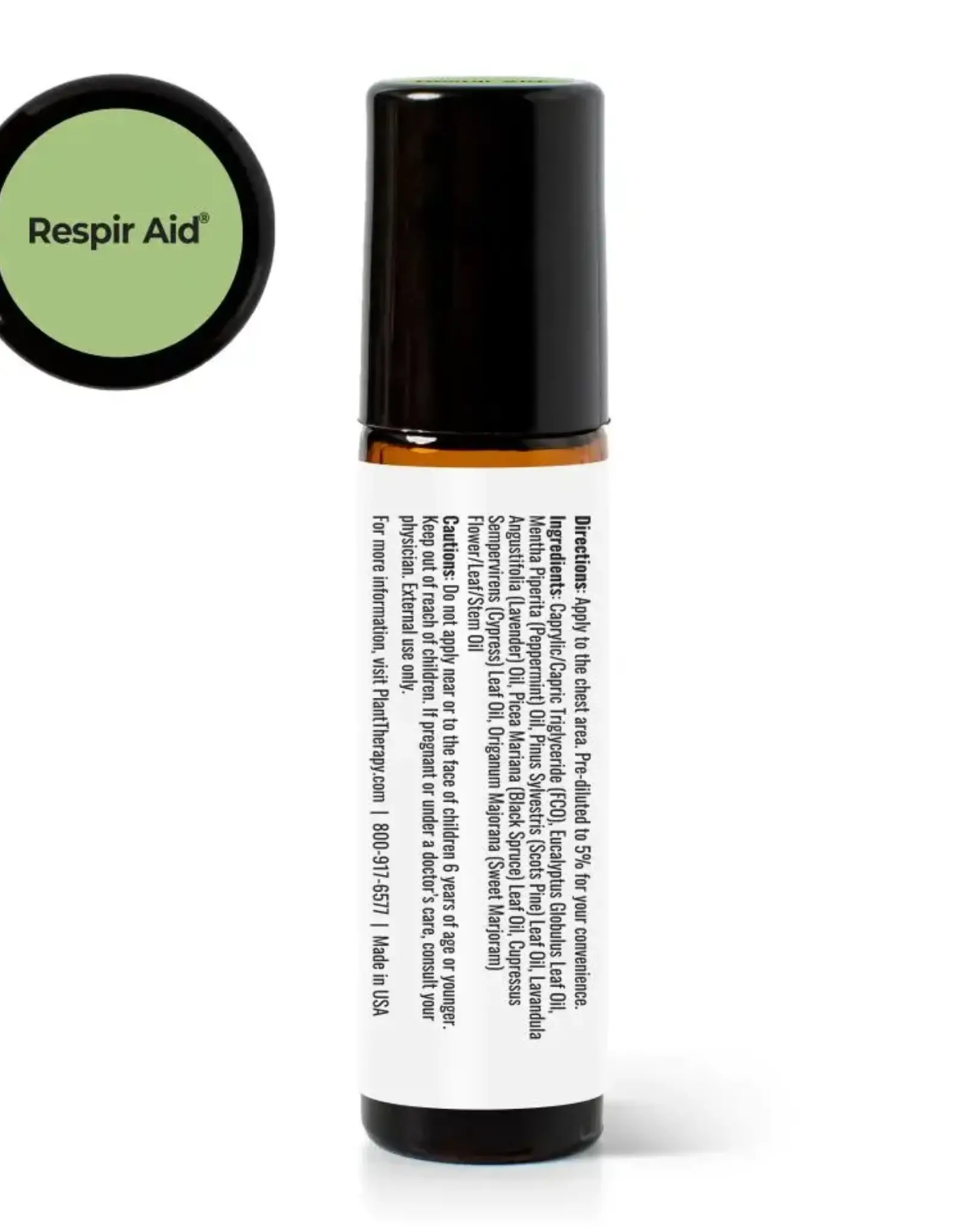 Plant Therapy Respir Aid Essential Oil Pre-Diluted Roll On - 10ml