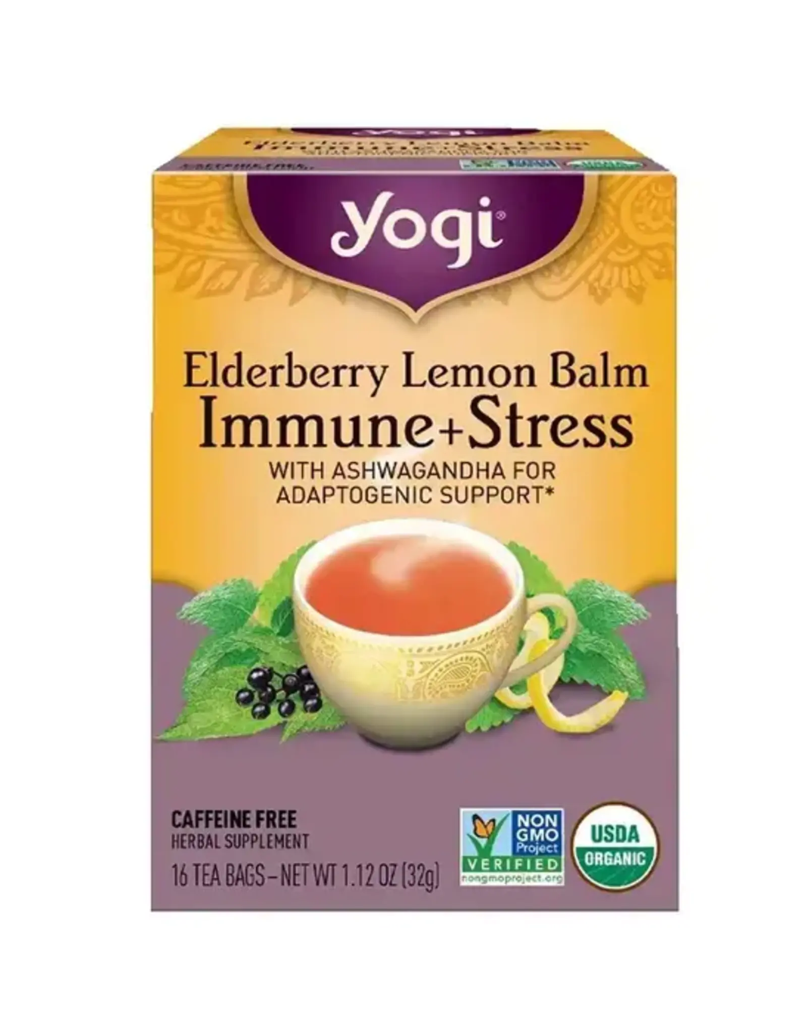 Yogi Immune + Stress Tea - Elderberry Lemon Balm