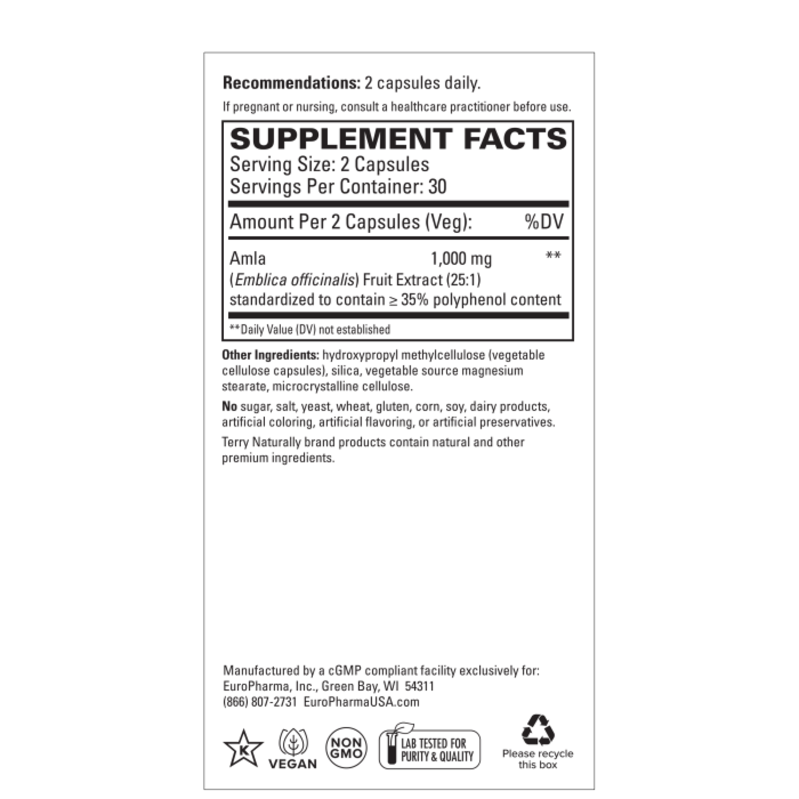 Terry Naturally Healthy Cholesterol w/Amla