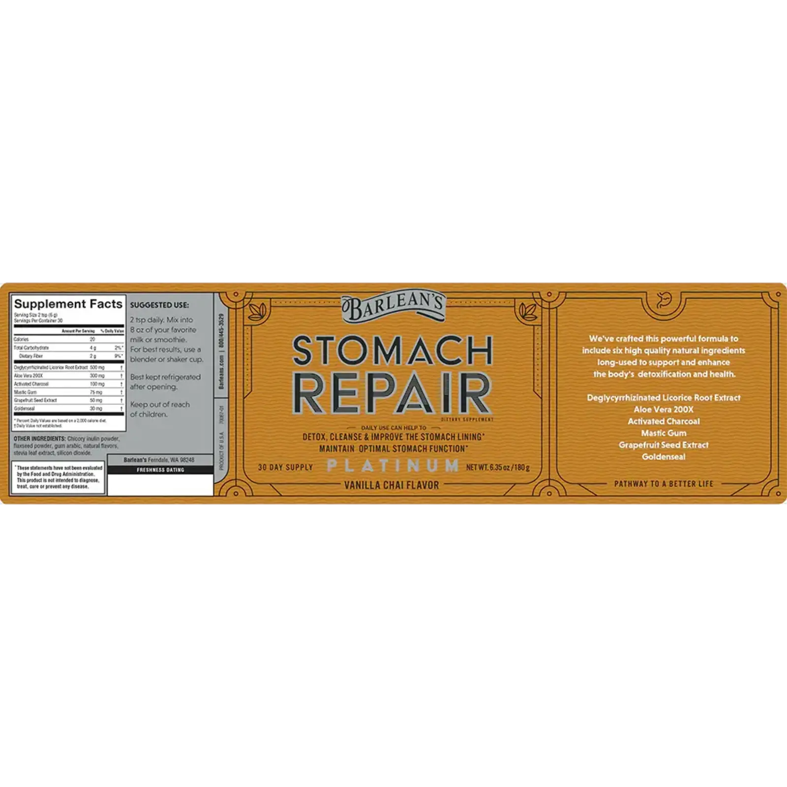 Barleans Stomach Repair - Vanilla Chai