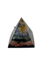 Orgone Energy Fields Orgone Pyramid - small - citrine, sodalite, aventurine, copper, black orgonite