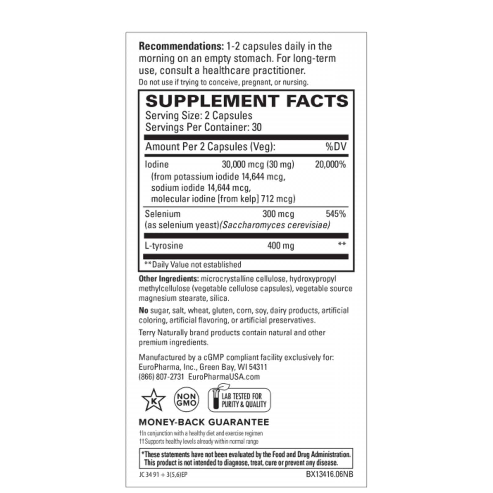 Terry Naturally Thyroid Care Plus - 60 count
