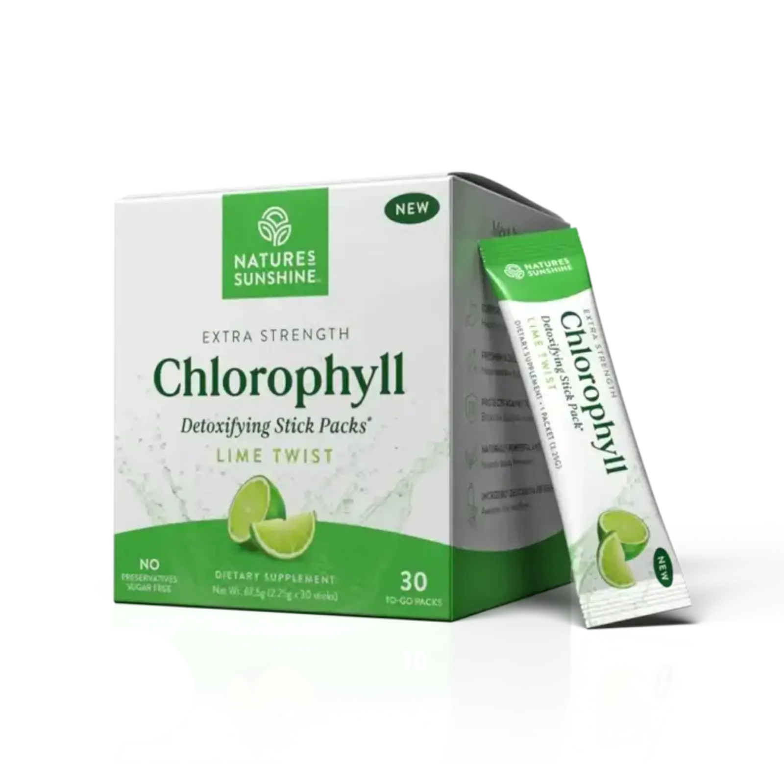Nature's Sunshine Chlorophyll Stick Packs - Lime Twist