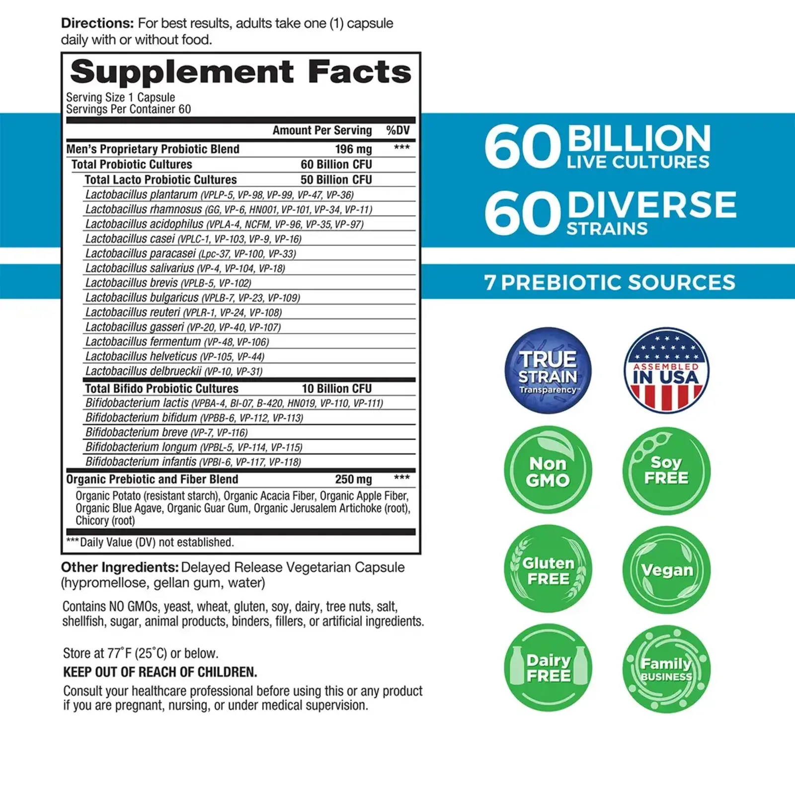Vital Planet Vital Flora 60B, 60 Strain, Men's, 60ct- shelf
