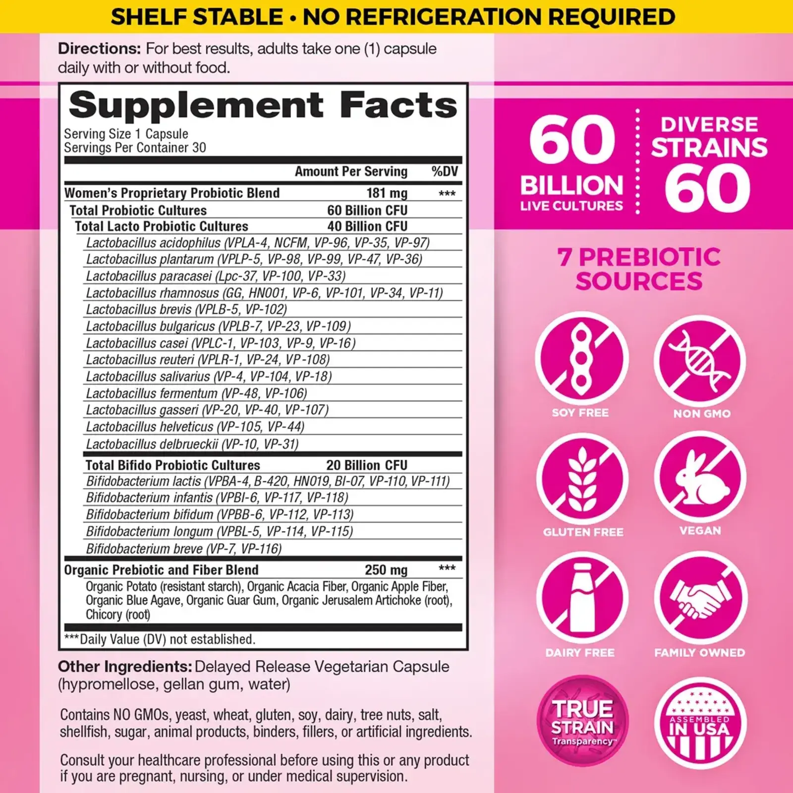 Vital Planet Vital Flora 60B, 60 Strain, Women’s, 30ct - shelf