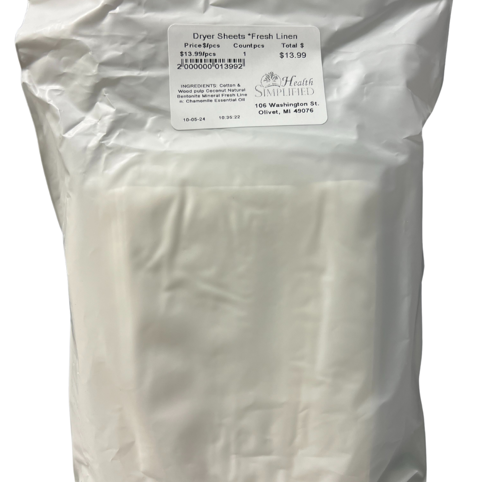 Symbiotic Products Dryer Sheets * Fresh Linen