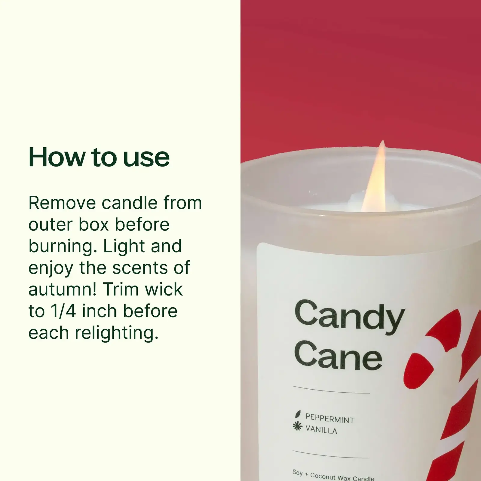 Plant Therapy Candy Cane Naturally Scented Candle
