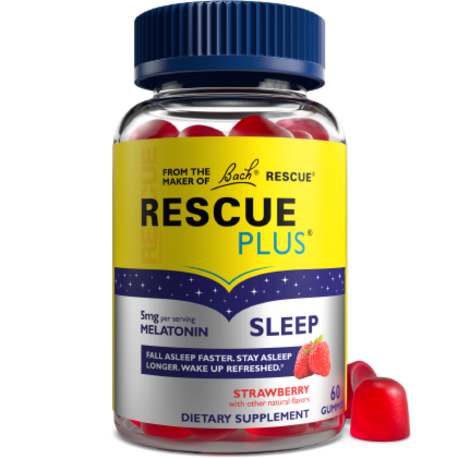 Bach Rescue PLUS Sleep Gummies, Strawberry - 60 ct