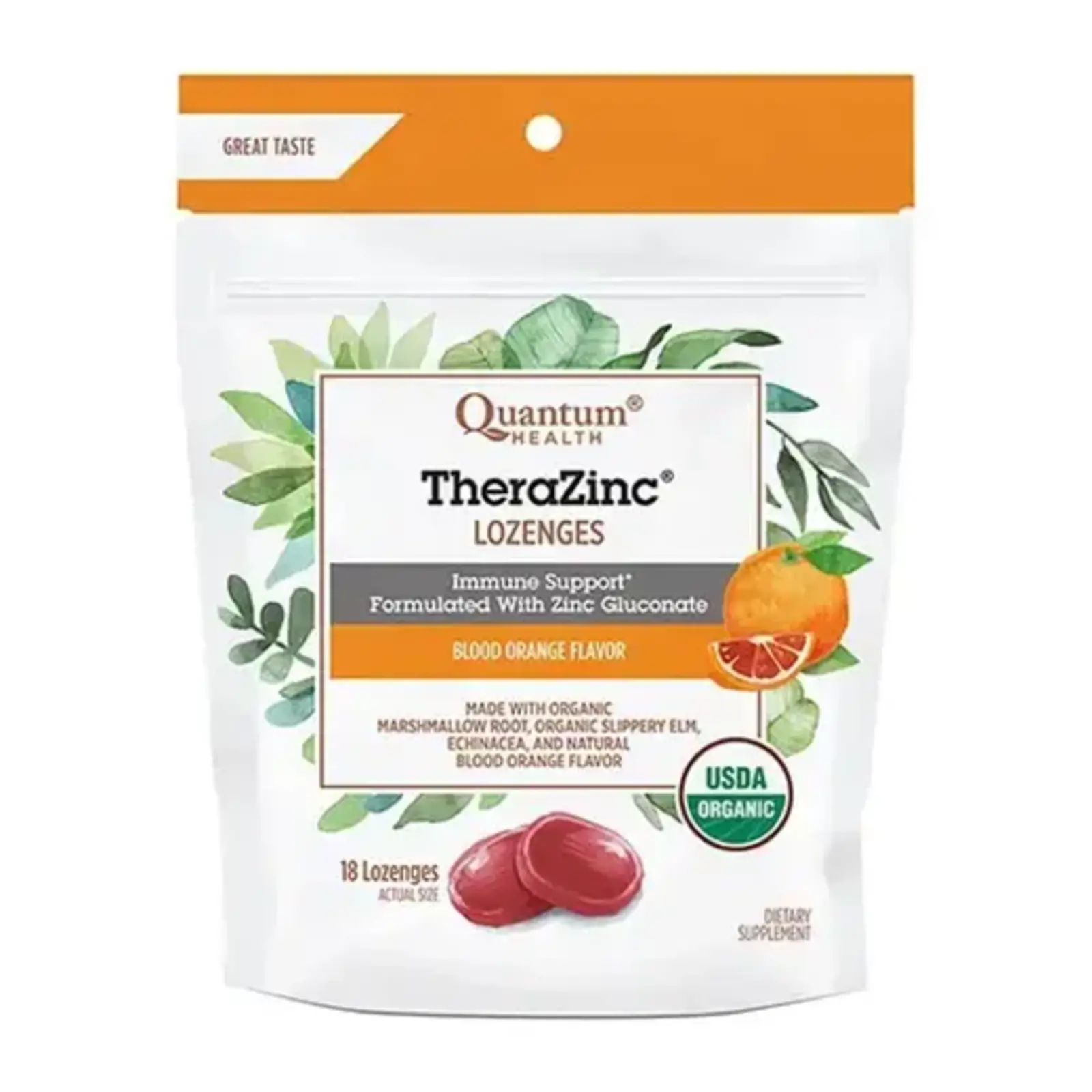 Quantum Health TheraZinc Blood Orange Lozenges