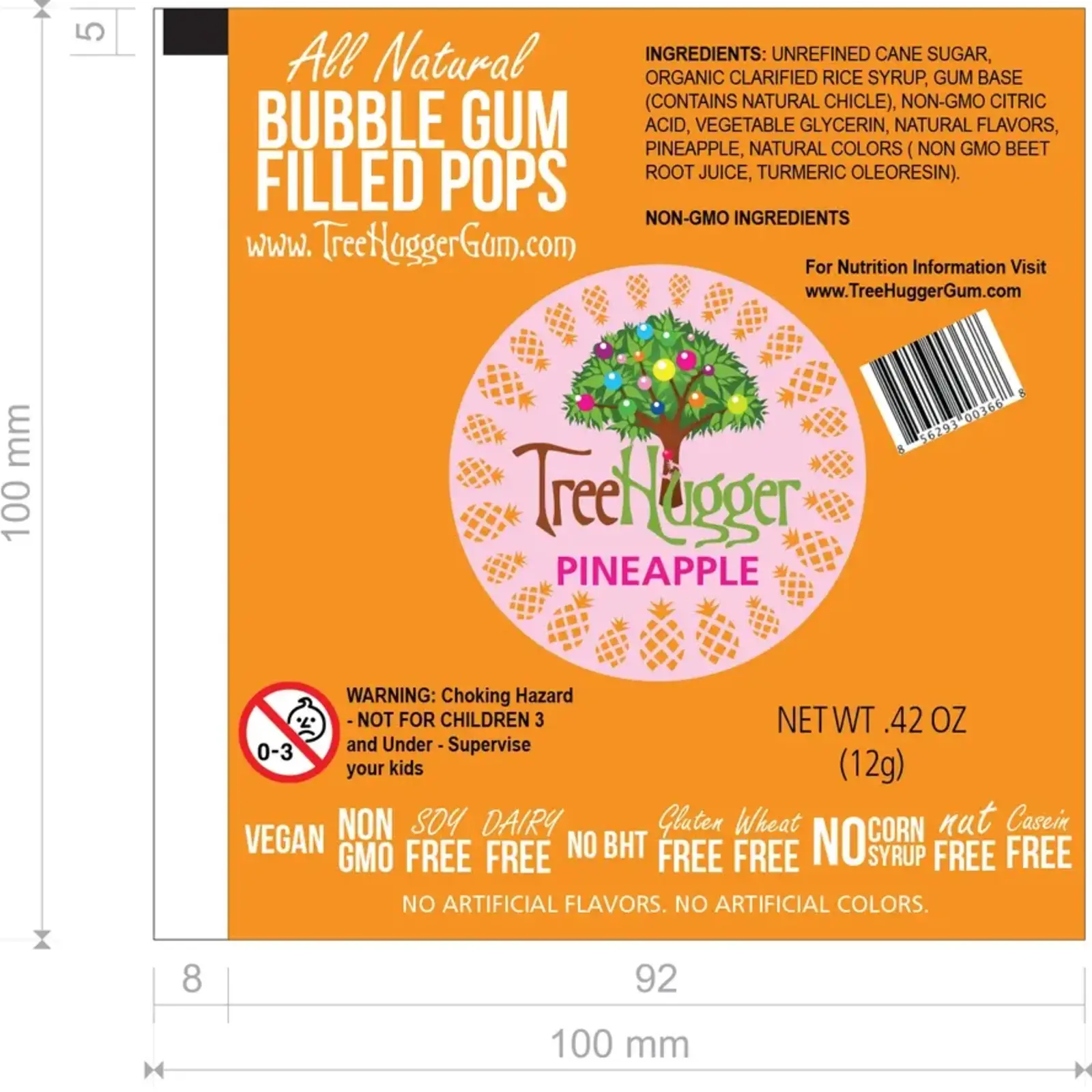 Tree Hugger Bubble Gum Filled Pops