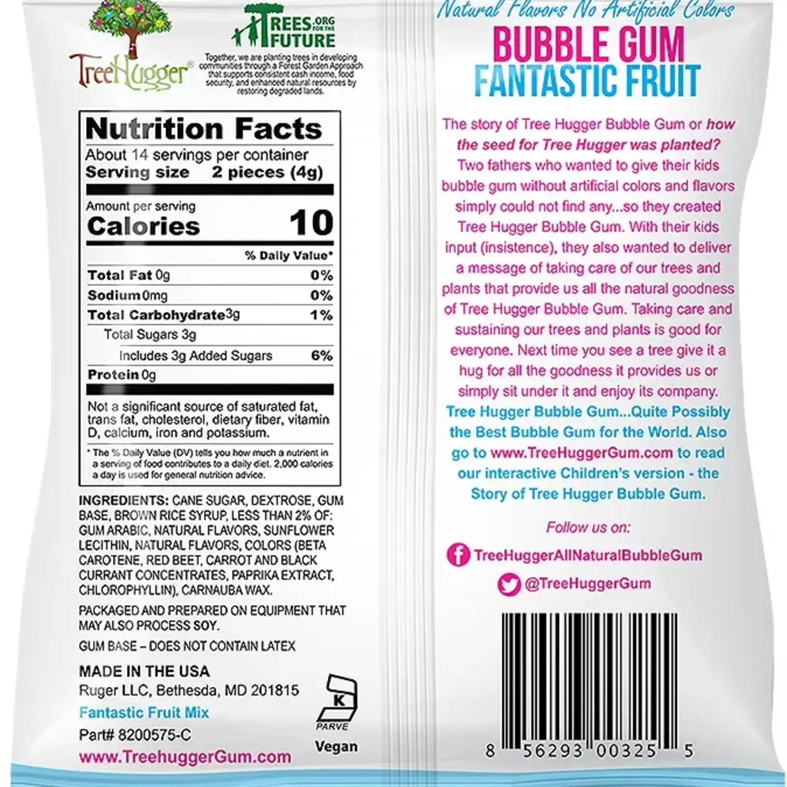 Tree Hugger Bubble Gum - 2oz package