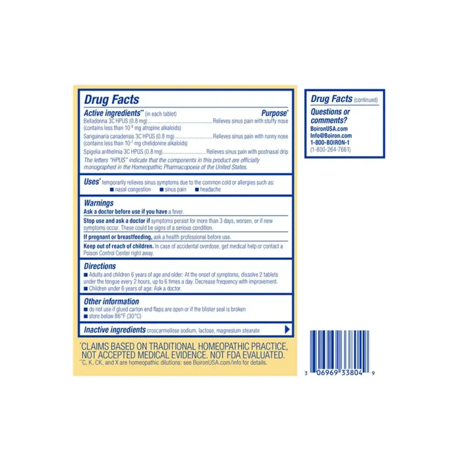 Boiron Sinus Calm - meltaway tablets