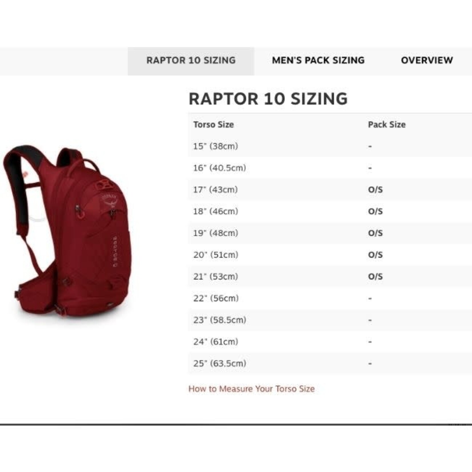 Osprey Osprey Raptor w/ Res 10 O/S