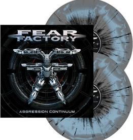 Fear Factory - Aggression Continuum (Grey & Light Blue Swirl w/ Black Splatter)