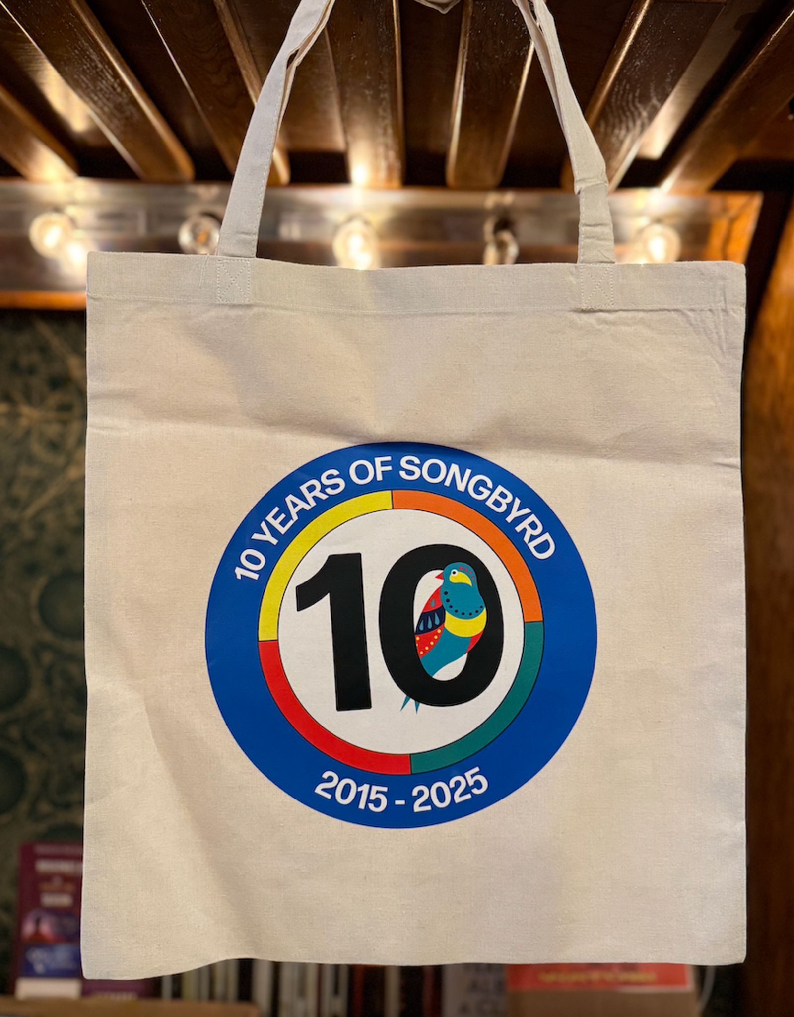 10 year Songbyrd tote full color