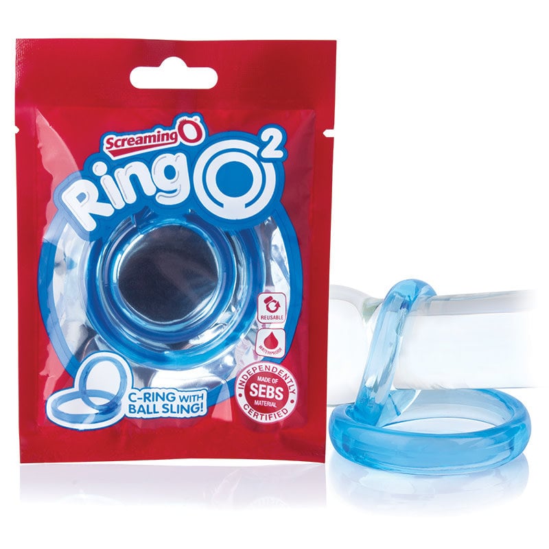 Screaming O - RingO - 2 Double Cock Ring with Ball Ring - Blue