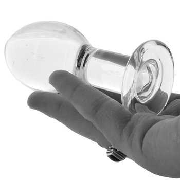 Crystal Premium Glass Large Butt Plug in Clear
