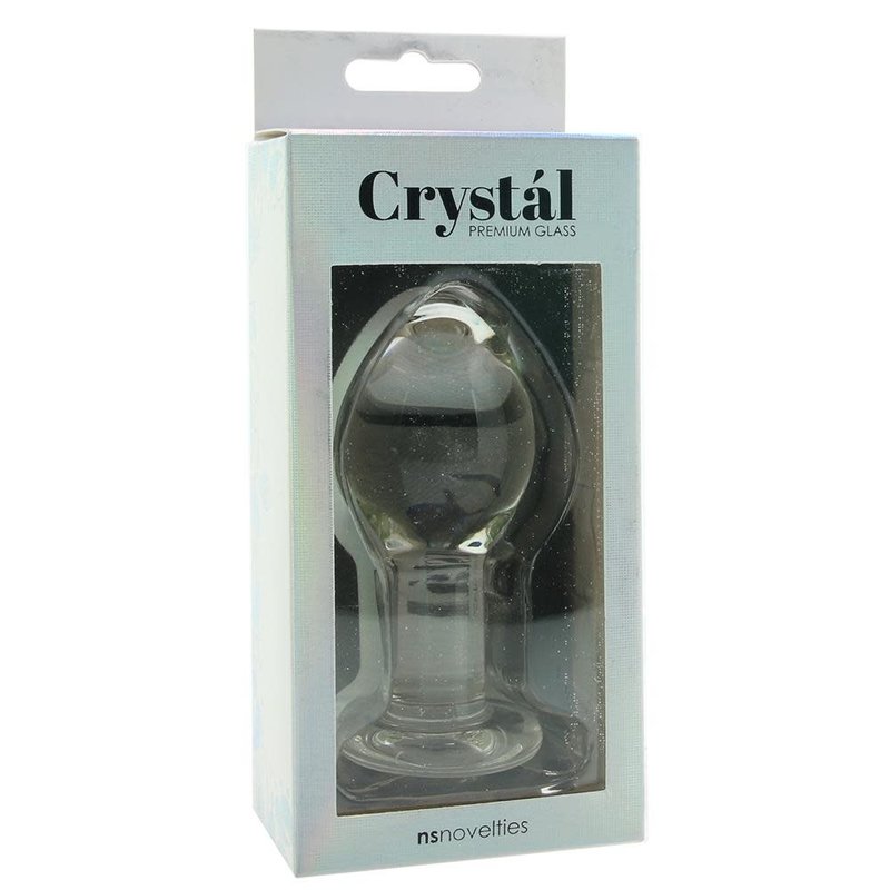 Crystal Premium Glass Large Butt Plug in Clear