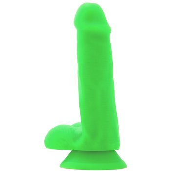 blush Neo Elite 6" Dual Density Silicone Cock in Green