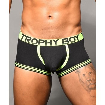 Andrew Christian Black and Green Trophy Boy Score Boxer-L