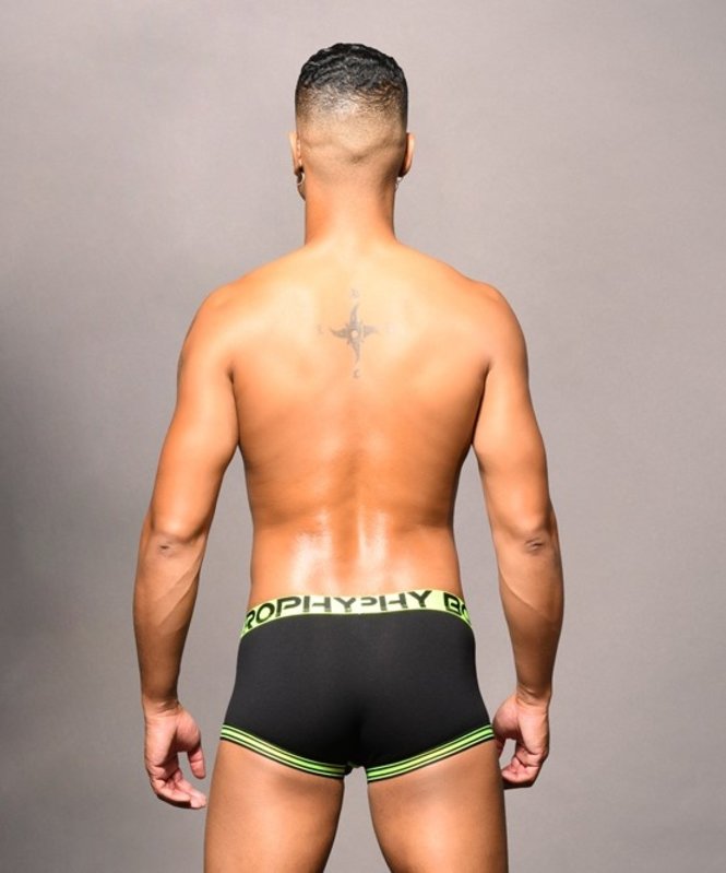 Andrew Christian Black and Green Trophy Boy Score Boxer-L
