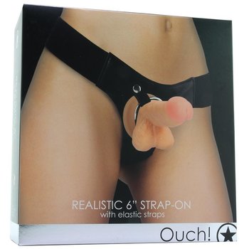Ouch! Strap-On Harness with 6" Realistic Dildo in Ivory