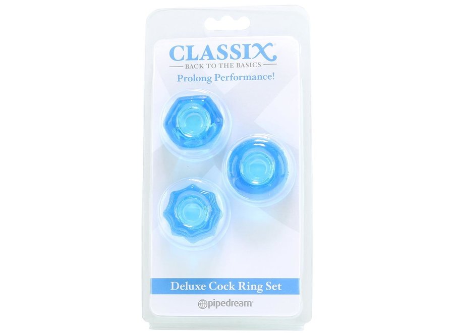 Classix Deluxe Cock Ring Set in Blue
