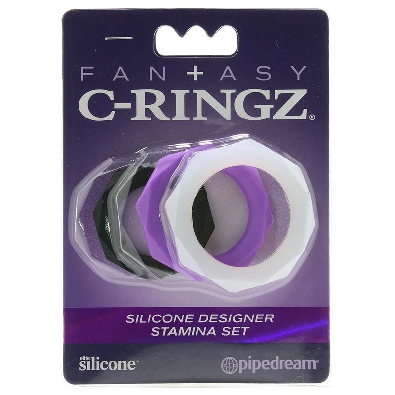 Silicone Designer Stamina Cock Ring 3 pack