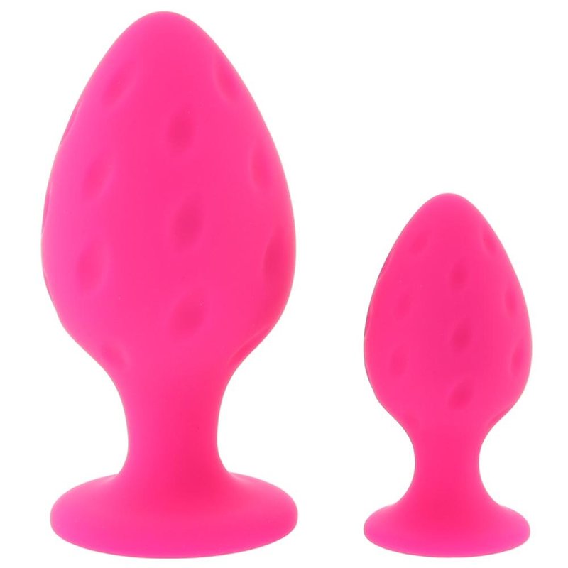 Cheeky Pink Textured Butt Plug Set