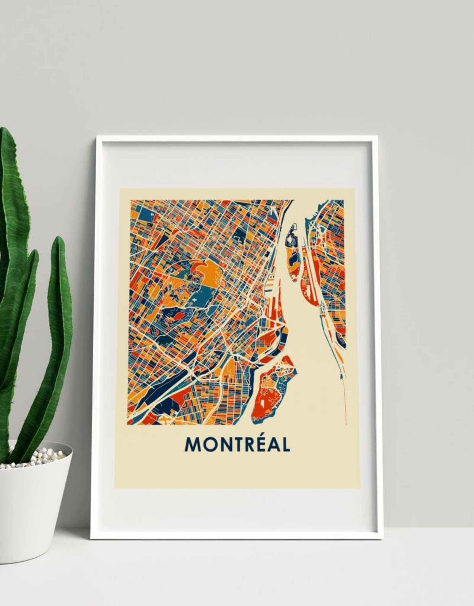 AFFICHE CARTOGRAPHIE MONTRÉAL : COULEUR