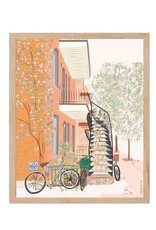 AFFICHE : MONTREAL AUTOMNALE BICYCLETTE 12x18