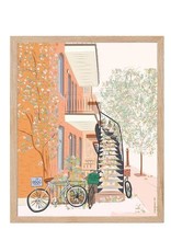 AFFICHE : MONTREAL AUTOMNE BICYCLETTE 12x16