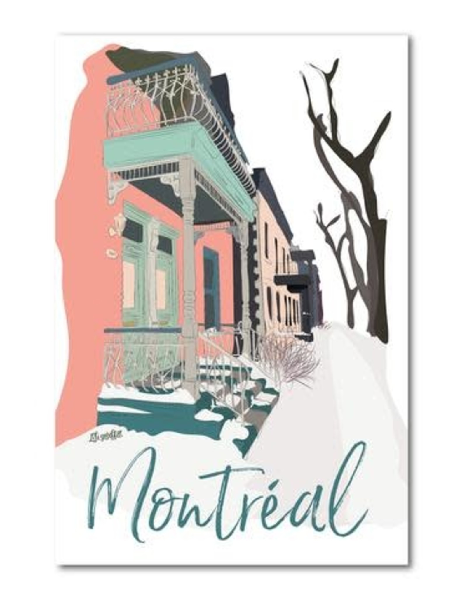 CARTE POSTALE :  MONTREAL SOUS LA NEIGE