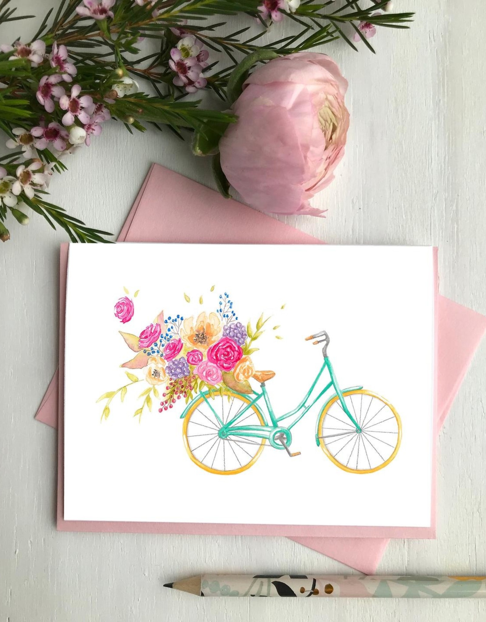 CARTE DE SOUHAITS BICYCLETTE