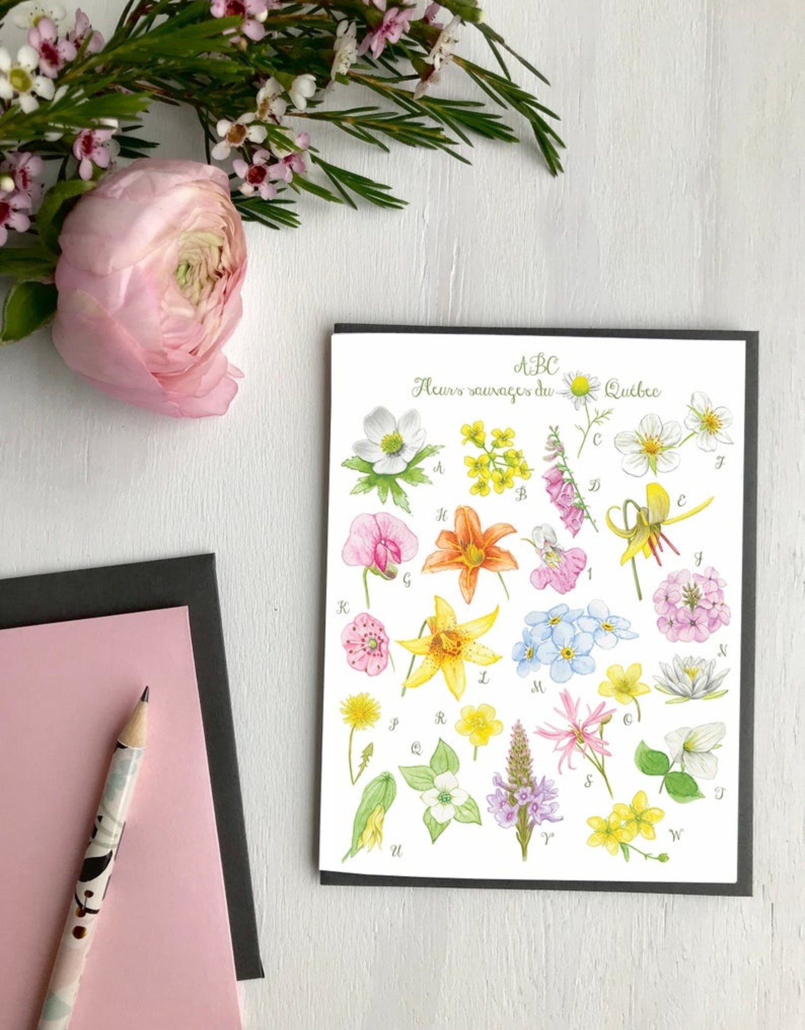 CARTE DE SOUHAITS FLEURS SAUVAGES