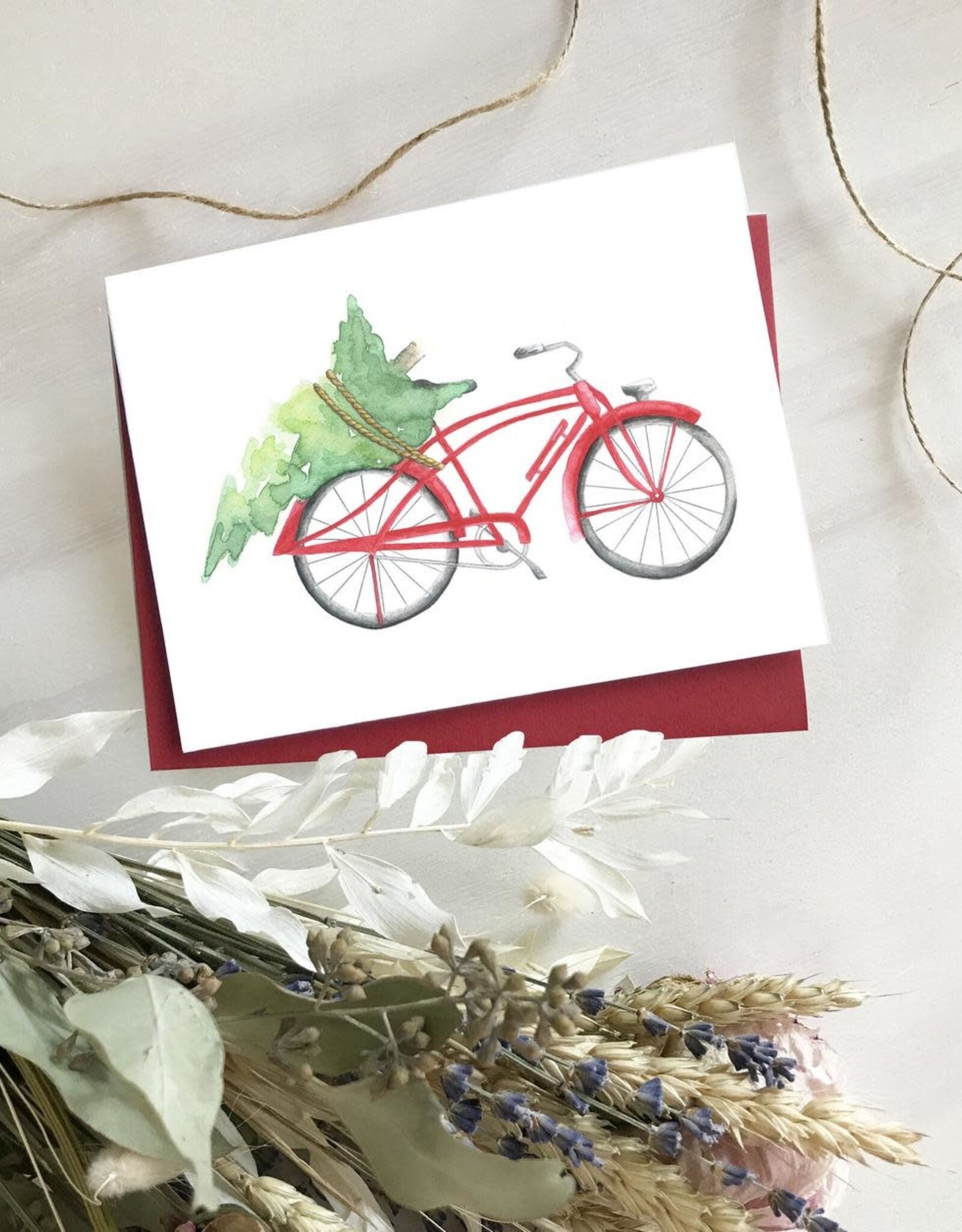 CARTE DE SOUHAITS : BICYCLETTE DE NOEL