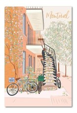 CARTE POSTALE : AUTOMNE ESCALIERS ET VÉLO