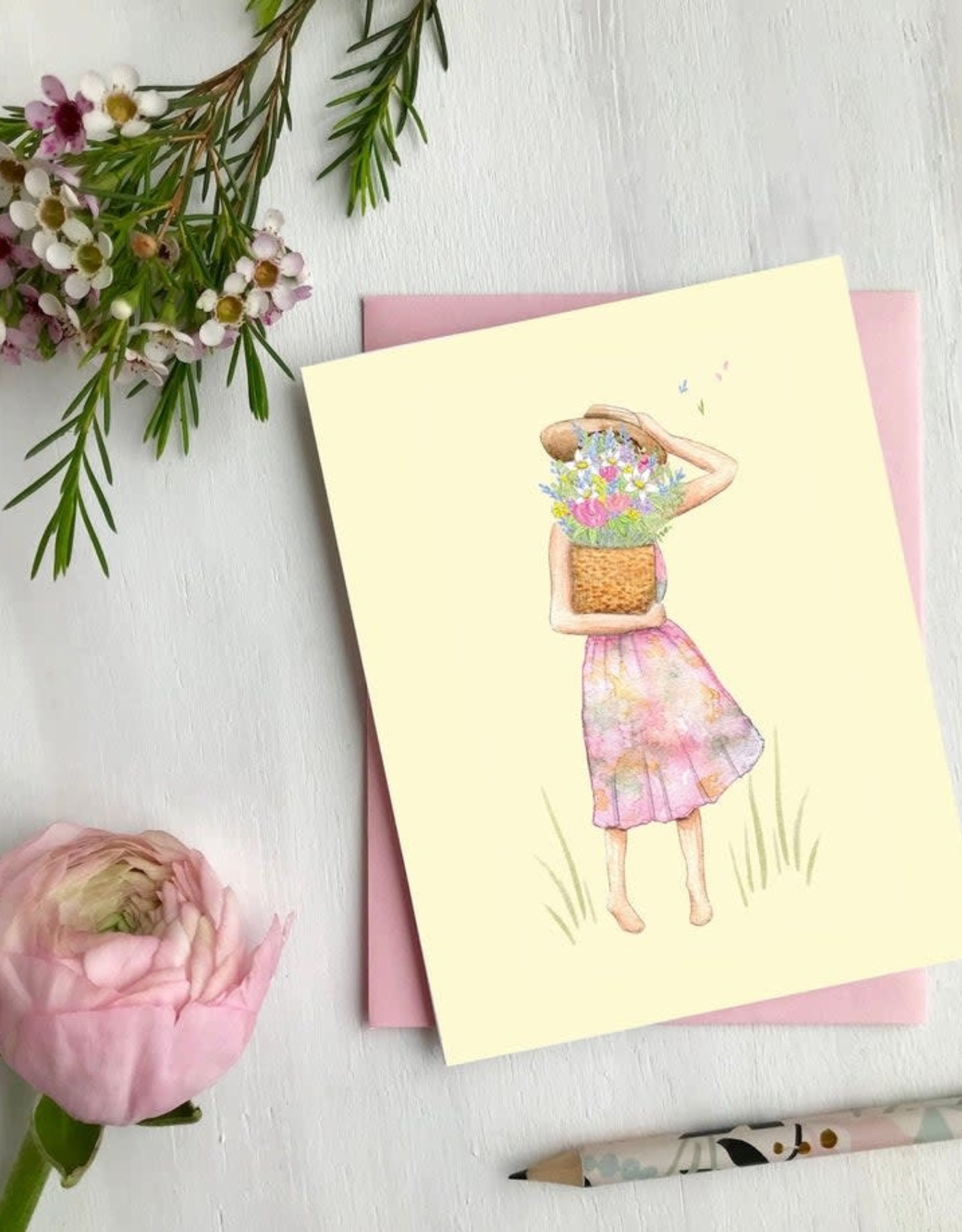 CARTE DE SOUHAITS : FILLE D'ÉTÉ