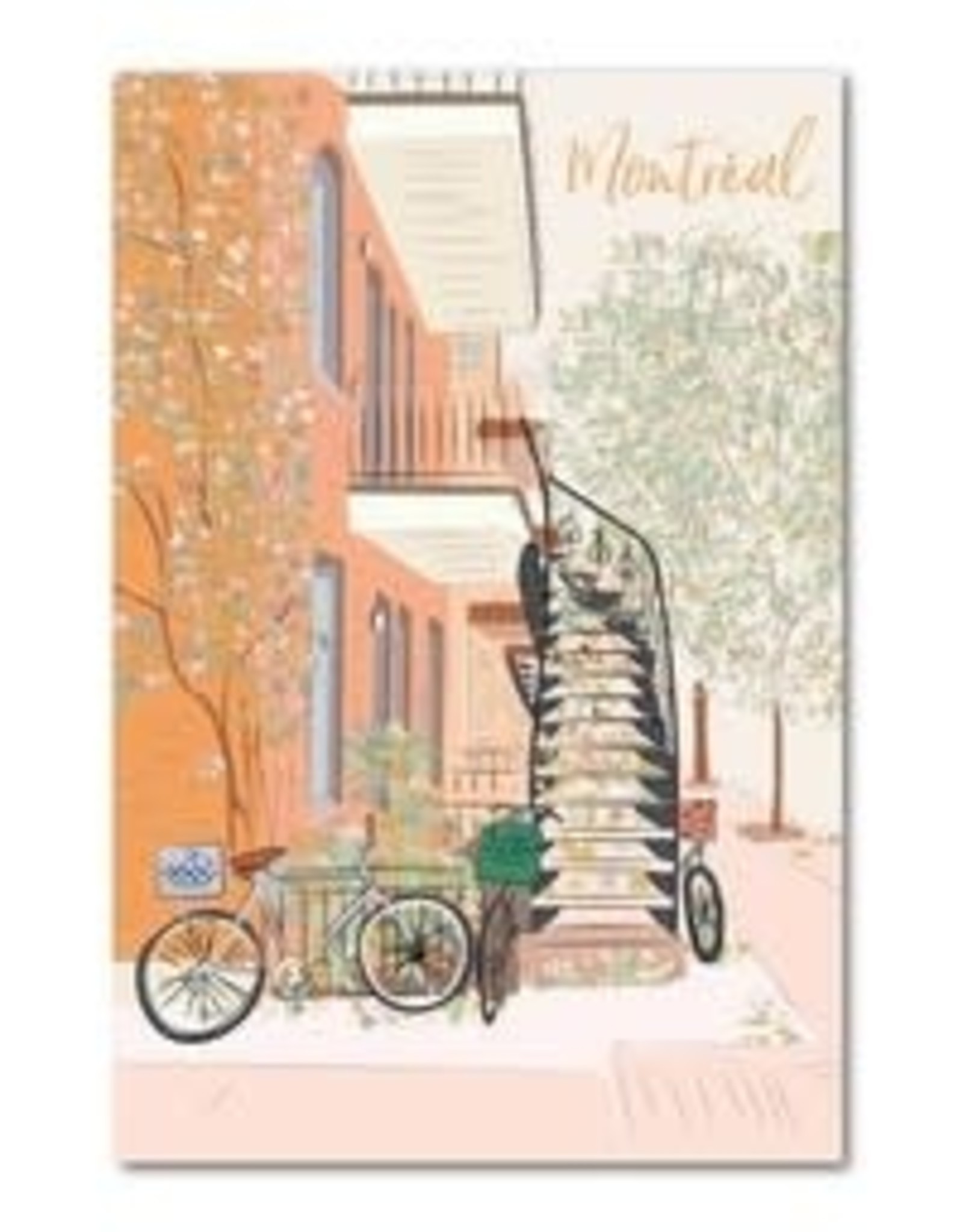 CARTE POSTALE : AUTOMNE ESCALIERS ET VÉLO