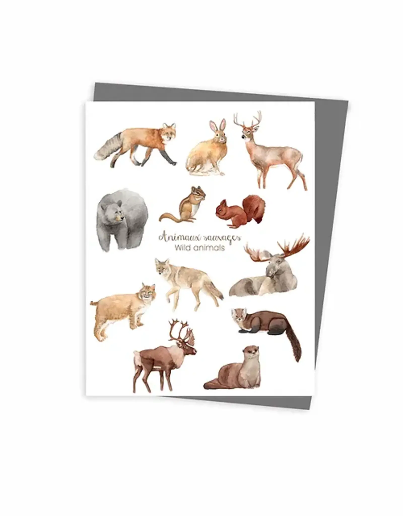 CARTE DE SOUHAITS : ANIMAUX DE LA FORÊT DU QUÉBEC