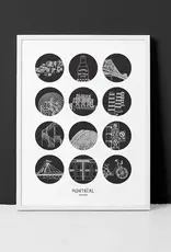 AFFICHE : 12 ICÔNES DE MONTRÉAL 18x24 (DARVEE)