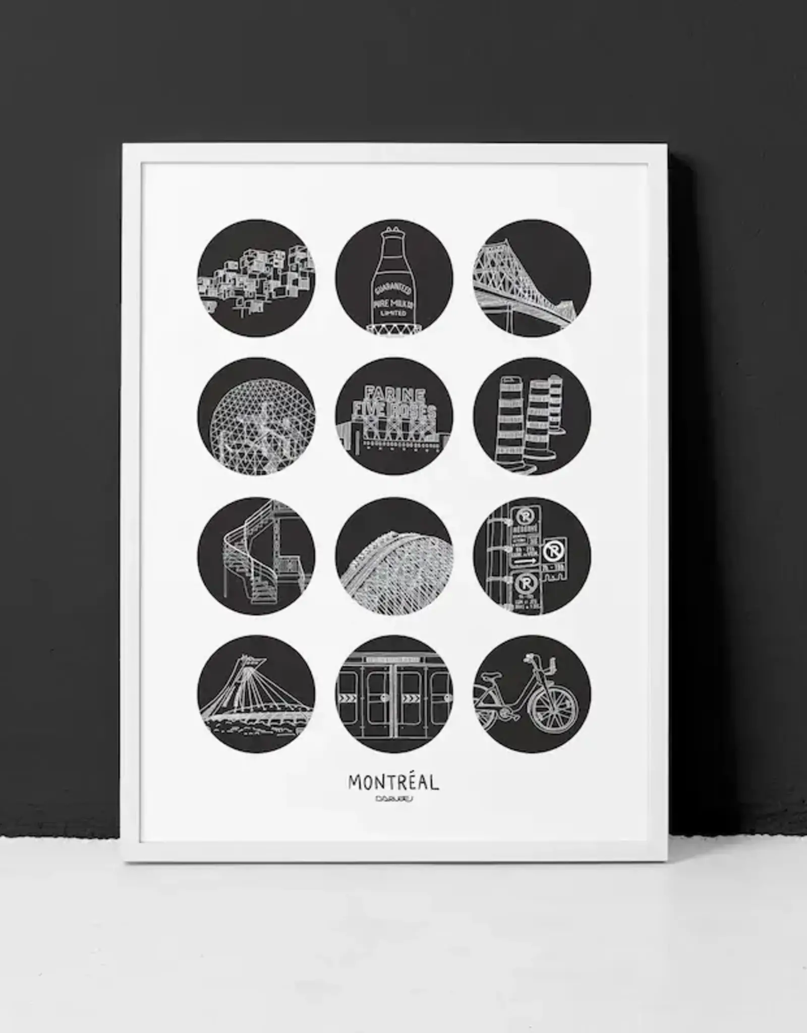 AFFICHE : 12 ICÔNES DE MONTRÉAL 18x24 (DARVEE)