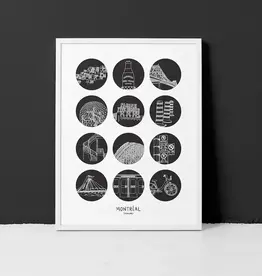 AFFICHE : 12 ICÔNES DE MONTRÉAL 18x24 (DARVEE)