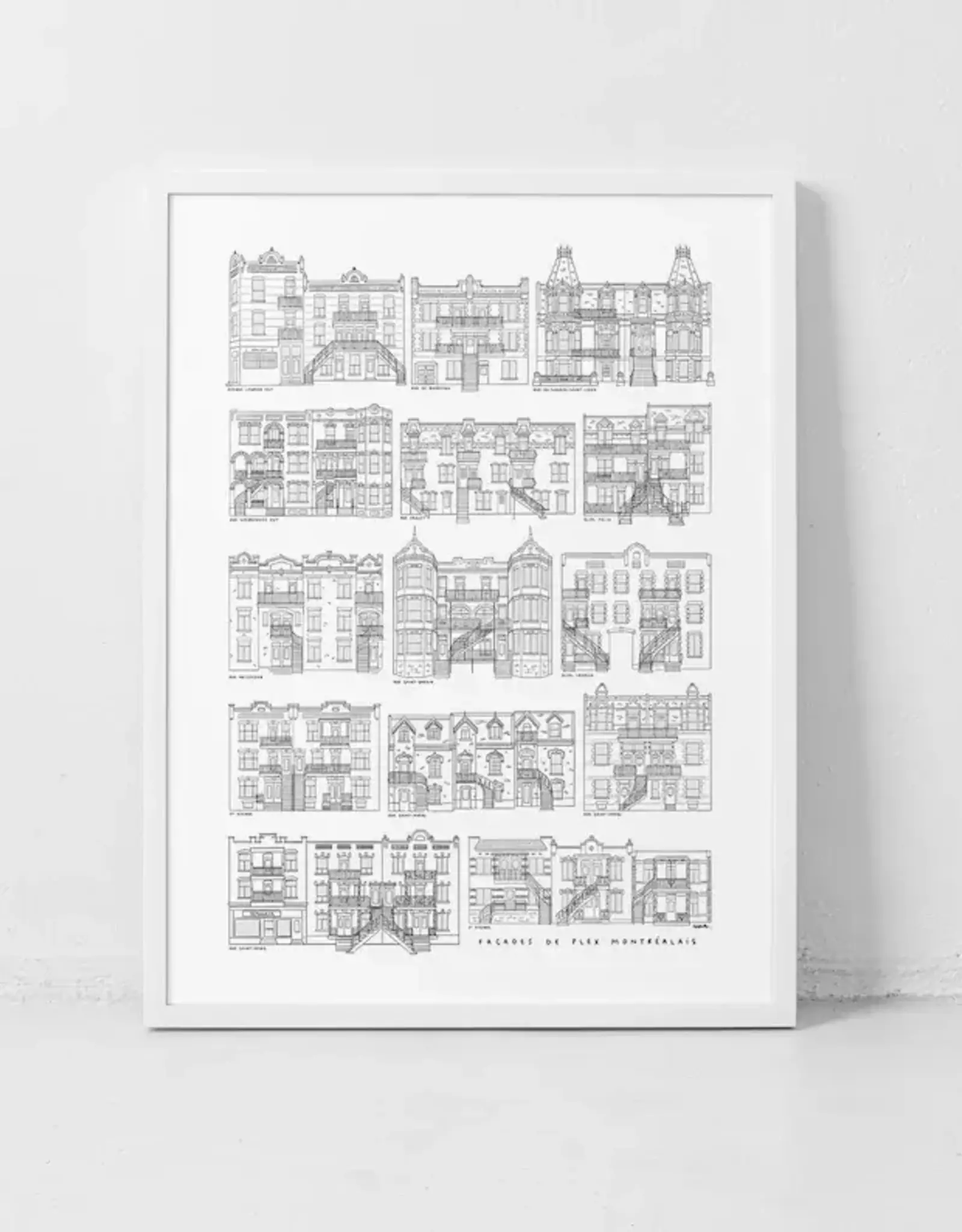 AFFICHE : FAÇADES DE MONTRÉAL 18x24 (DARVEE)