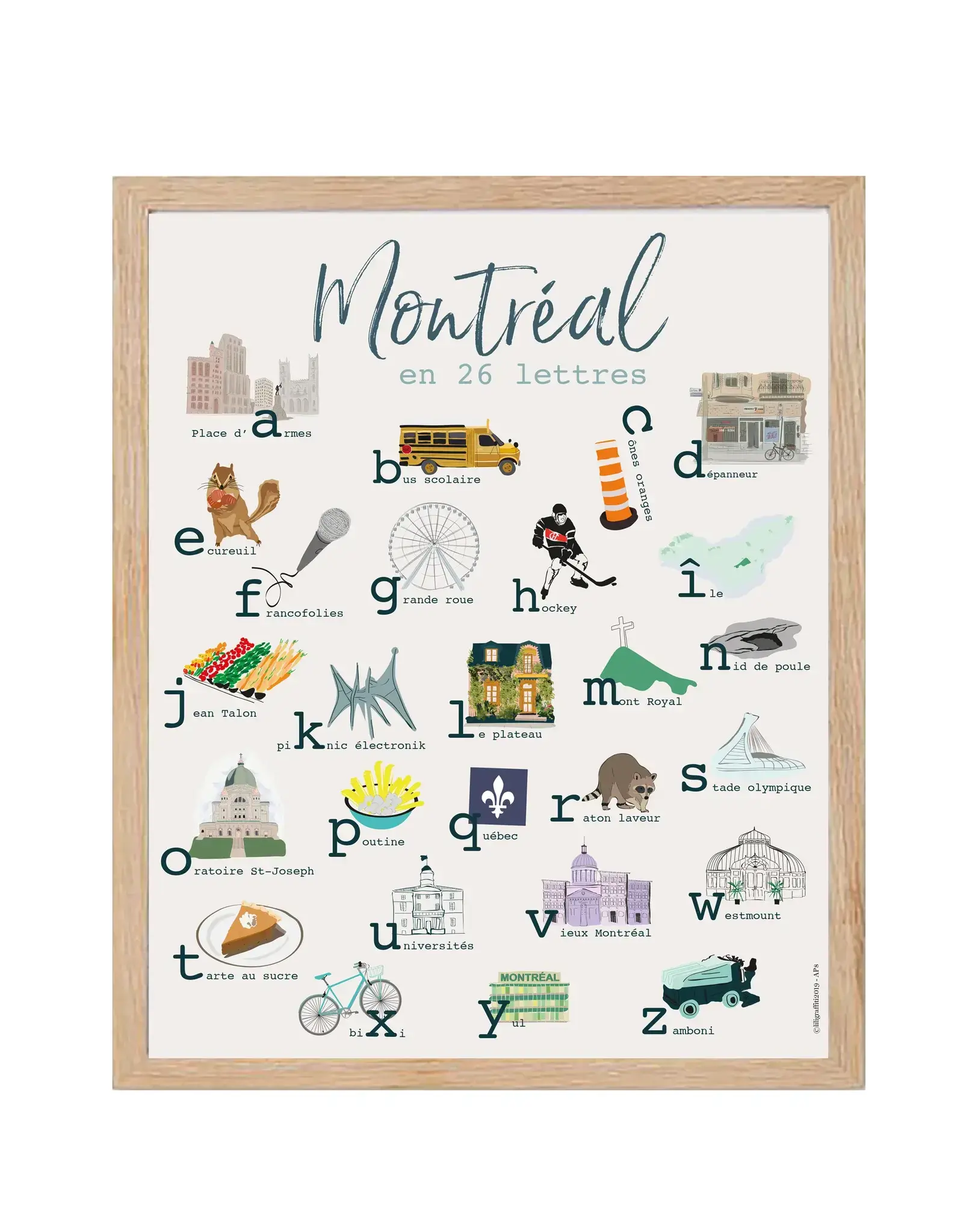 AFFICHE : MONTRÉAL EN 26 LETTRES 12X16