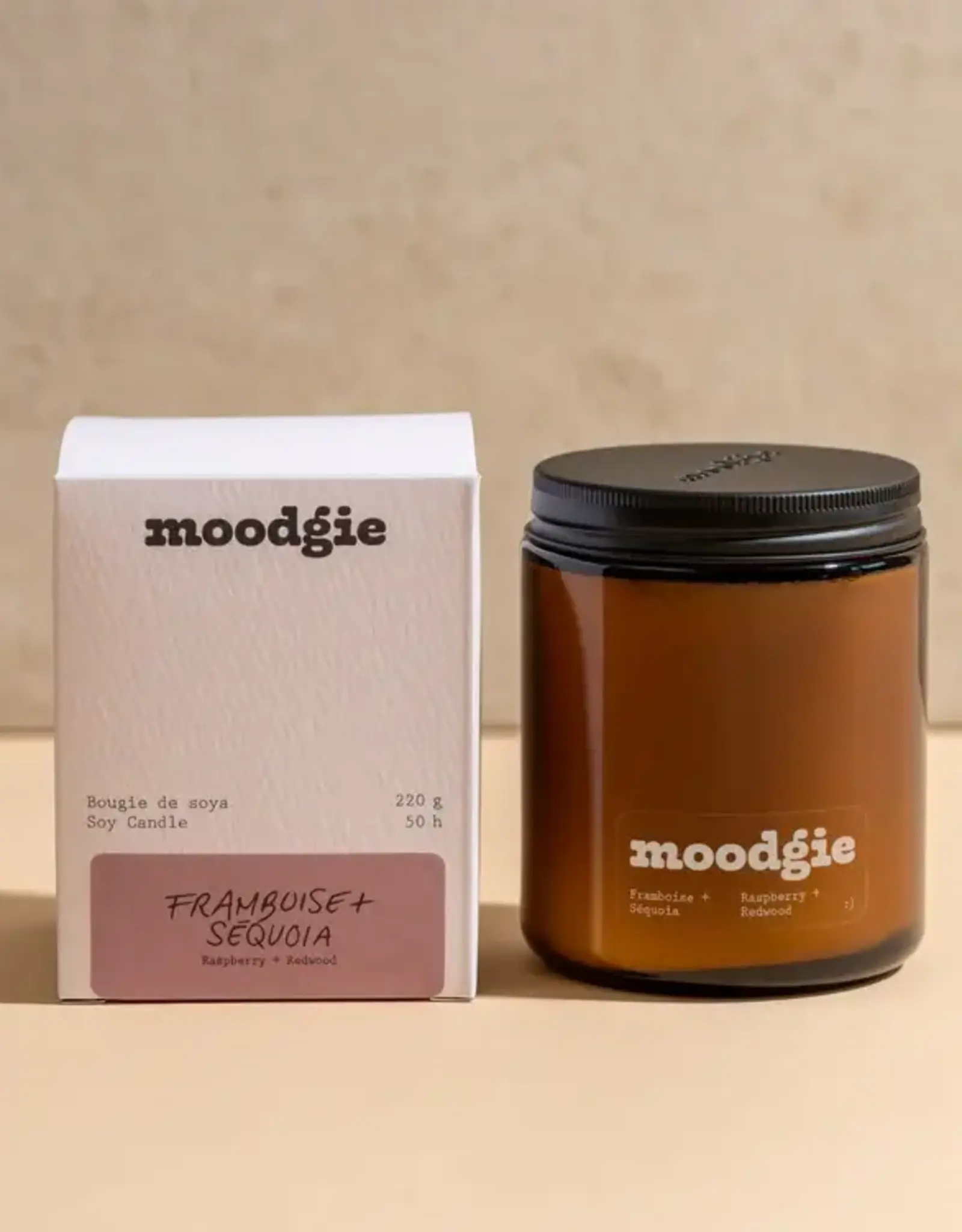Moodgie BOUGIE : FRAMBOISE + SÉQUOIA